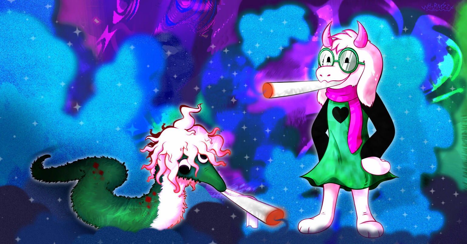 komaeda worm and ralsei bluntsmokers
